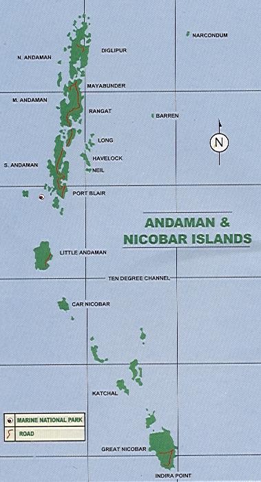 Map of Andaman & Nicobar Islands